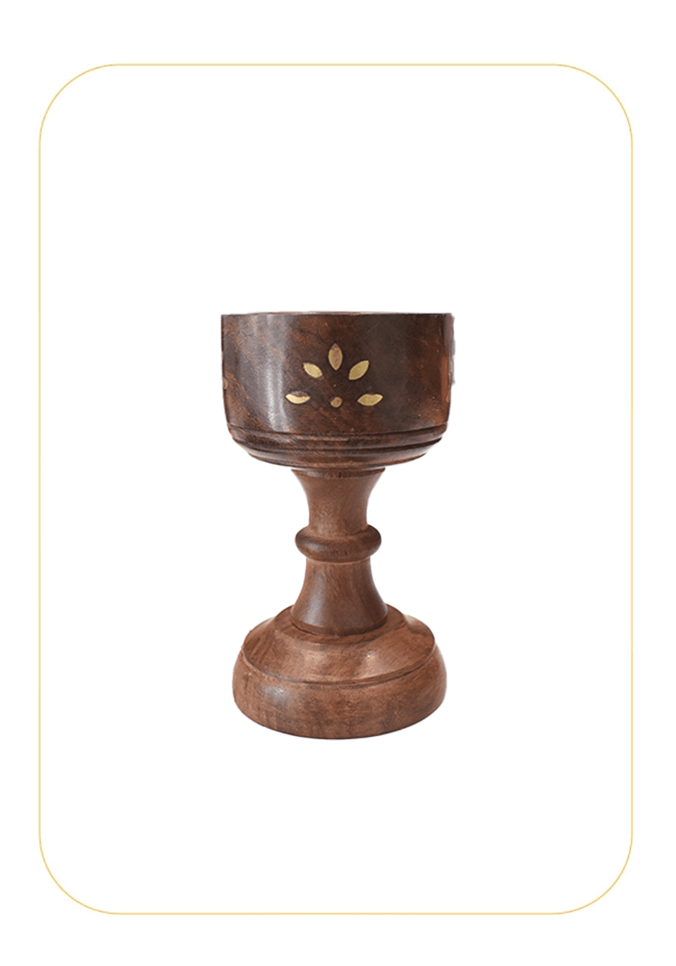 مبخرة خشبية نقش ذهبي مقاس 13