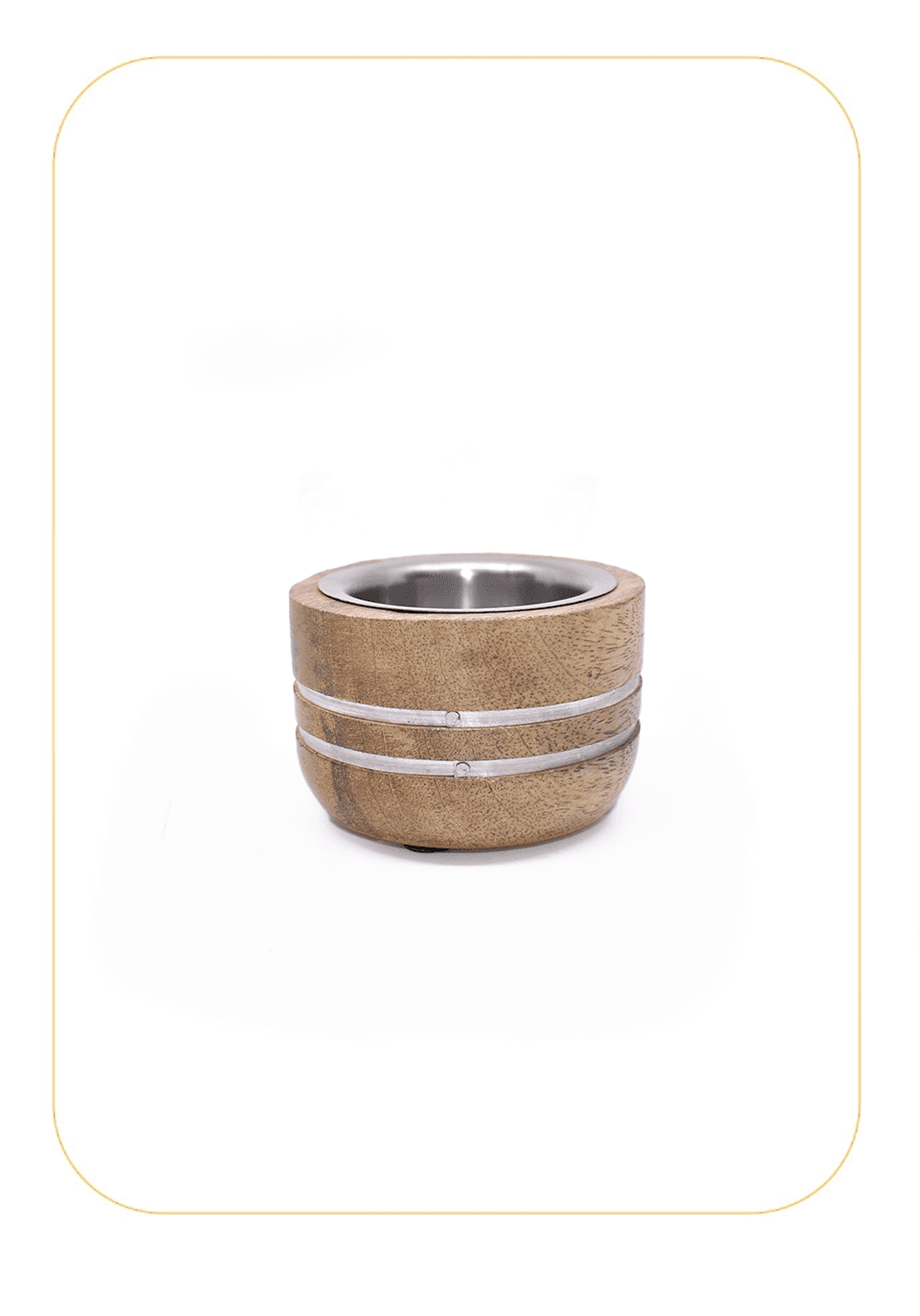 مبخرة مدور صغير بخطين فضي نحاس