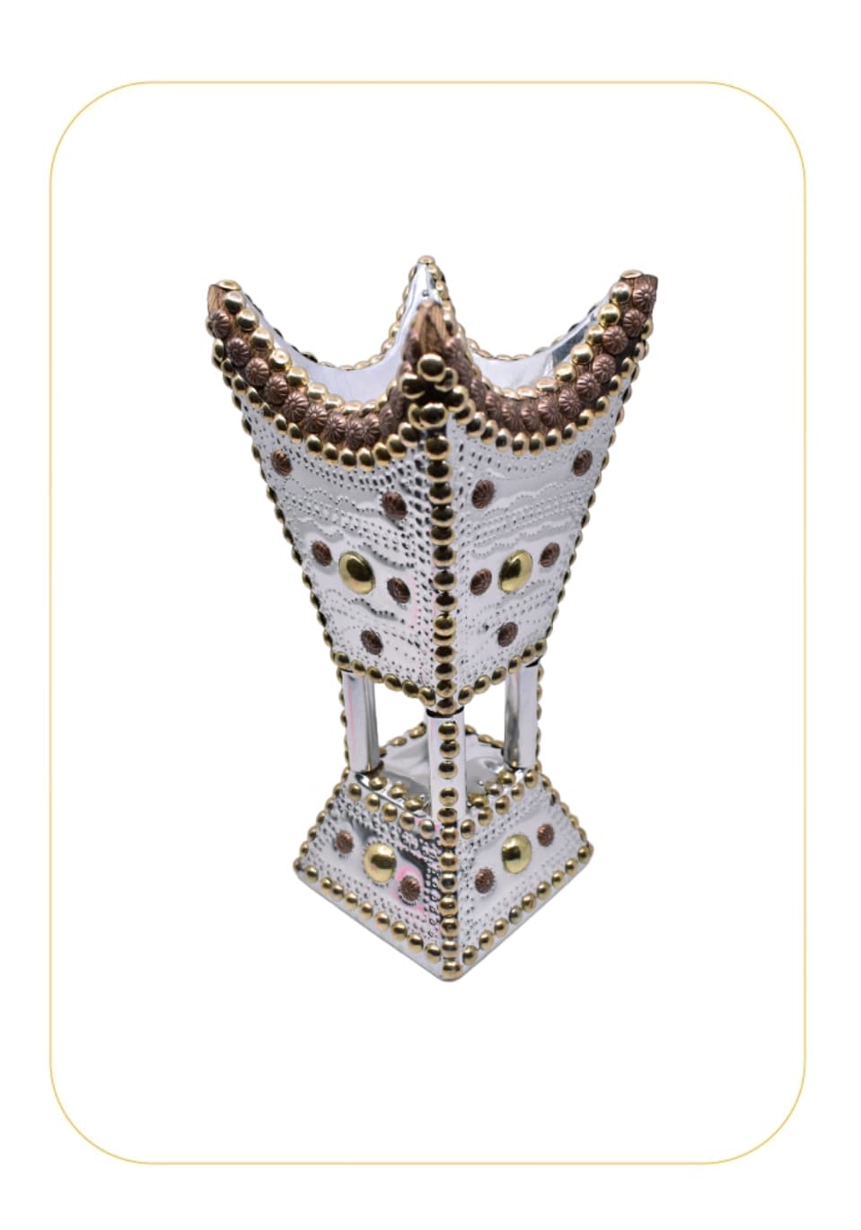 مبخرة عادية صاج فضي مسمار نحاسي مقاس 29