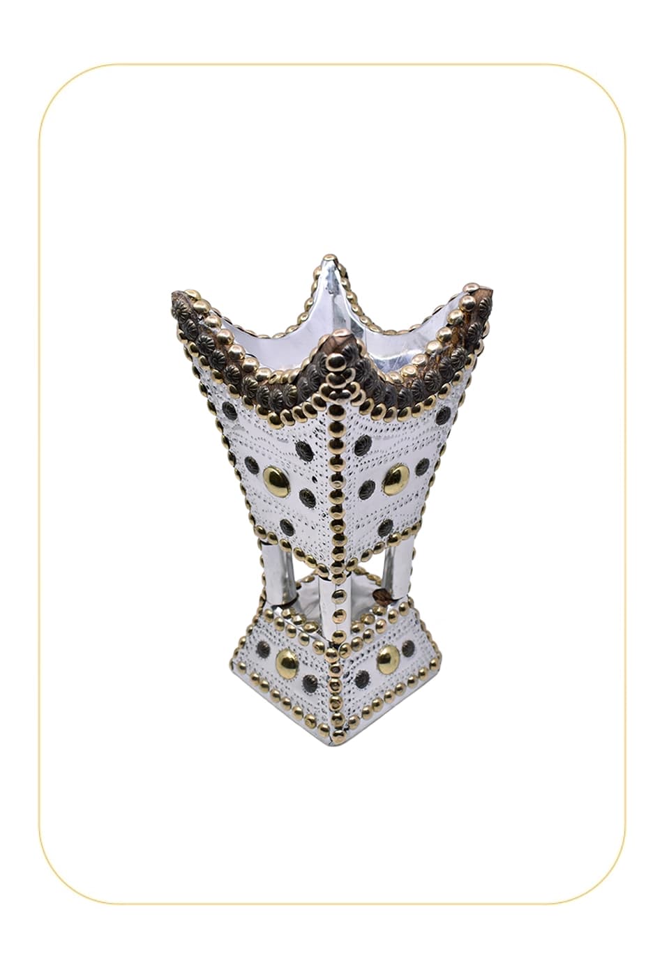 مبخرة عادية صاج فضي مسمار برونزي مقاس 26