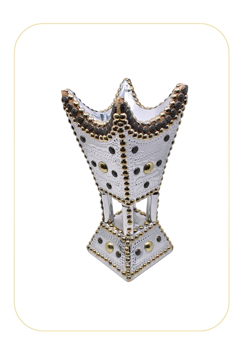 مبخرة عادية صاج فضي مسمار برونزي مقاس 29