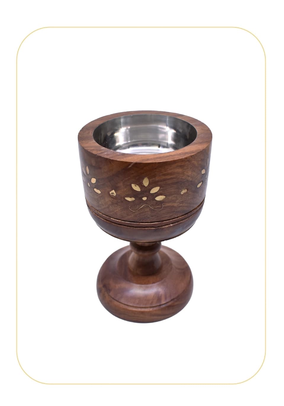 مبخرة خشبية نقش ذهبي مقاس 16